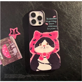 Oil Painting Cat Suitable for iPhone 15, Apple 13 Phone Case 14, Promax Film XR Sweet  Cool Cartoon 11 Hard 12