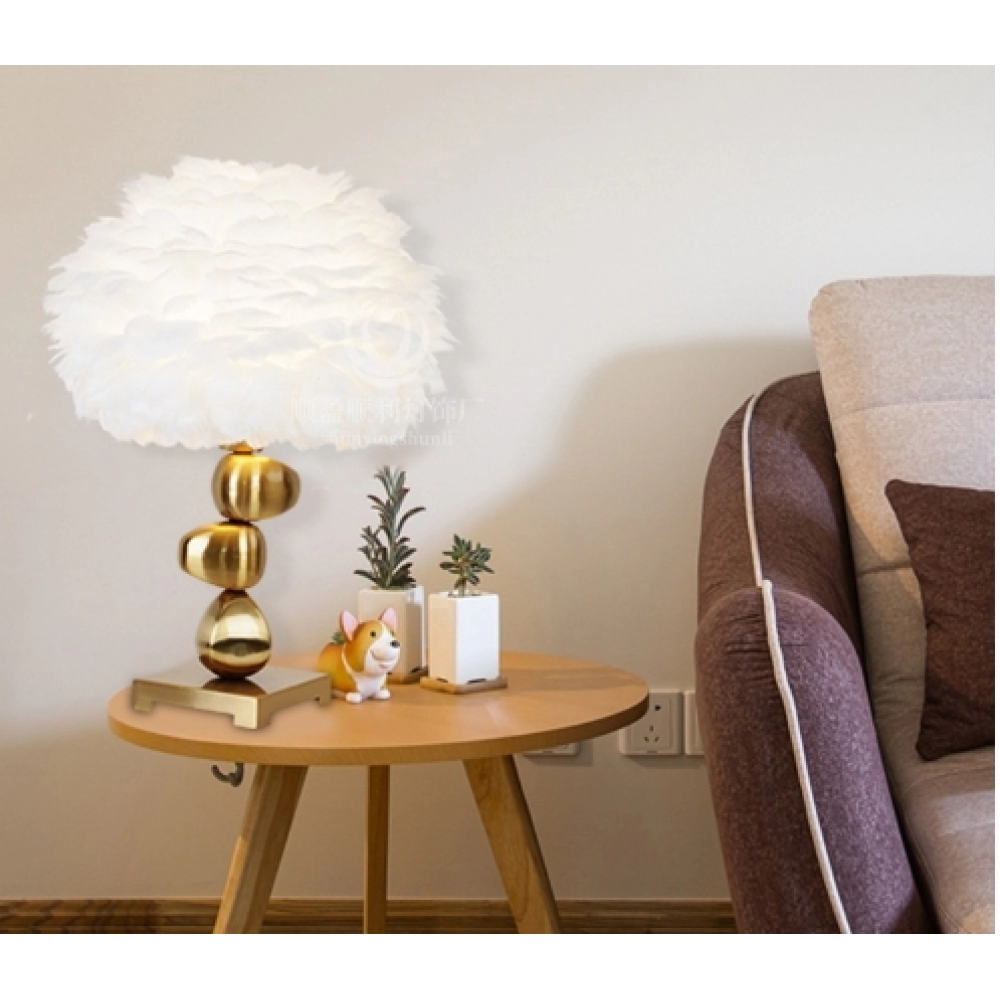 Feather Table Lamp Bedroom Nordic Living Room Lamp Restaurant Table Lamp Creative and Elegant Iron Feather Lamp Instagram Style