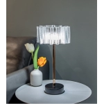 New pleated all aluminum rechargeable desk lamp, bedroom, bedside lamp, restaurant, hotel atmosphere decoration  Table lamp ornaments