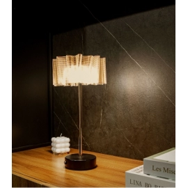 New pleated all aluminum rechargeable desk lamp, bedroom, bedside lamp, restaurant, hotel atmosphere decoration  Table lamp ornaments