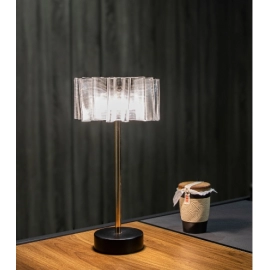 New pleated all aluminum rechargeable desk lamp, bedroom, bedside lamp, restaurant, hotel atmosphere decoration  Table lamp ornaments