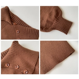 French One Shoulder Knitted Large Flip Neck Off Shoulder Sweater Dress for Women's Autumn Dress, Small and Popular Short Skirt