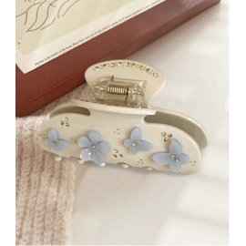 New Korean Style Acetic Acid Claw Shark Clip, European and American Christmas Hair Clip, Fashionable Pan Hair with Diamonds  Brain spoon hair accessories