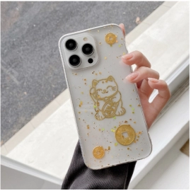 Suitable for iPhone 15 Pro Zhaocaimao phone case iPhone 14 Promax transparent 13 gold foil 12 soft case